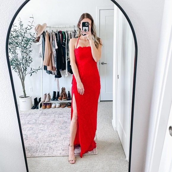 MAJORELLE Revolve Red Lace Dress - Picture 14 of 14